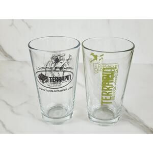 Terrapin Hopzilla Ale Pint Beer Clear Glass Tumbler 16oz Brewery 5 3/4" x2